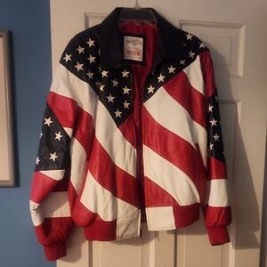 Michael Hoban Red and Black Leather Jacket